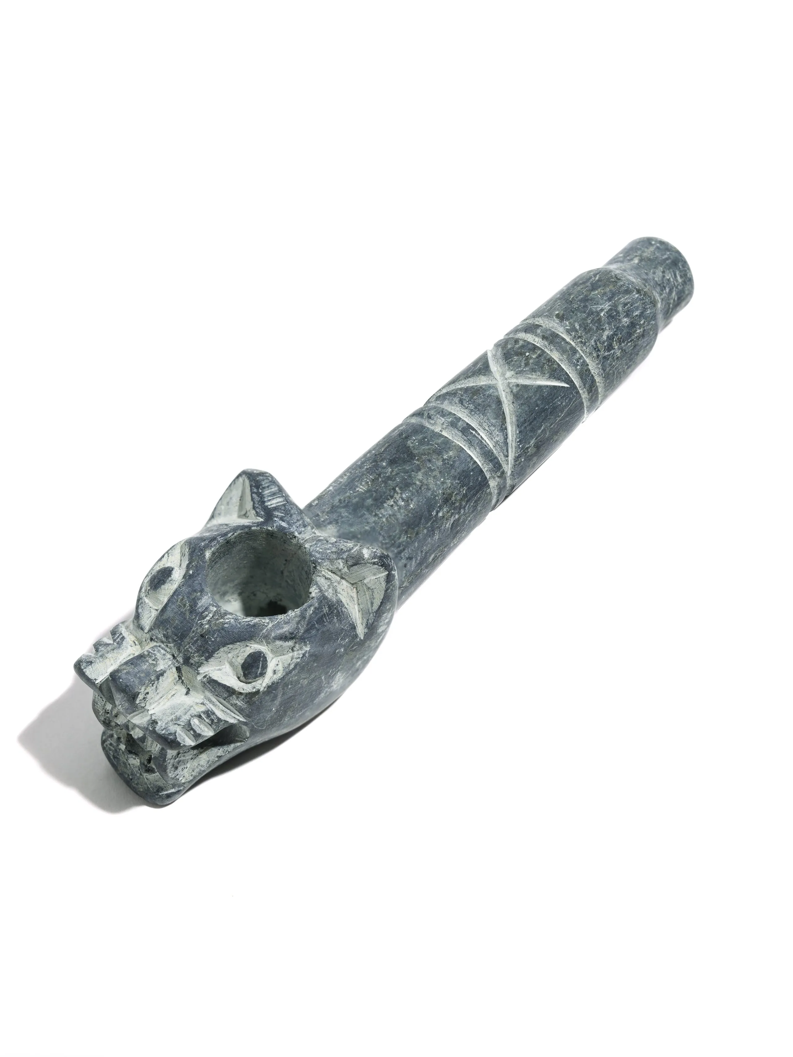 Jaguar Stone Carved Pipe