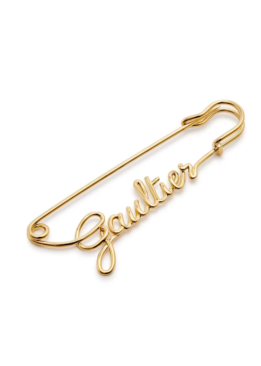 JEAN PAUL GAULTIER Safety Pin logo metal brooch -                         -                     -                