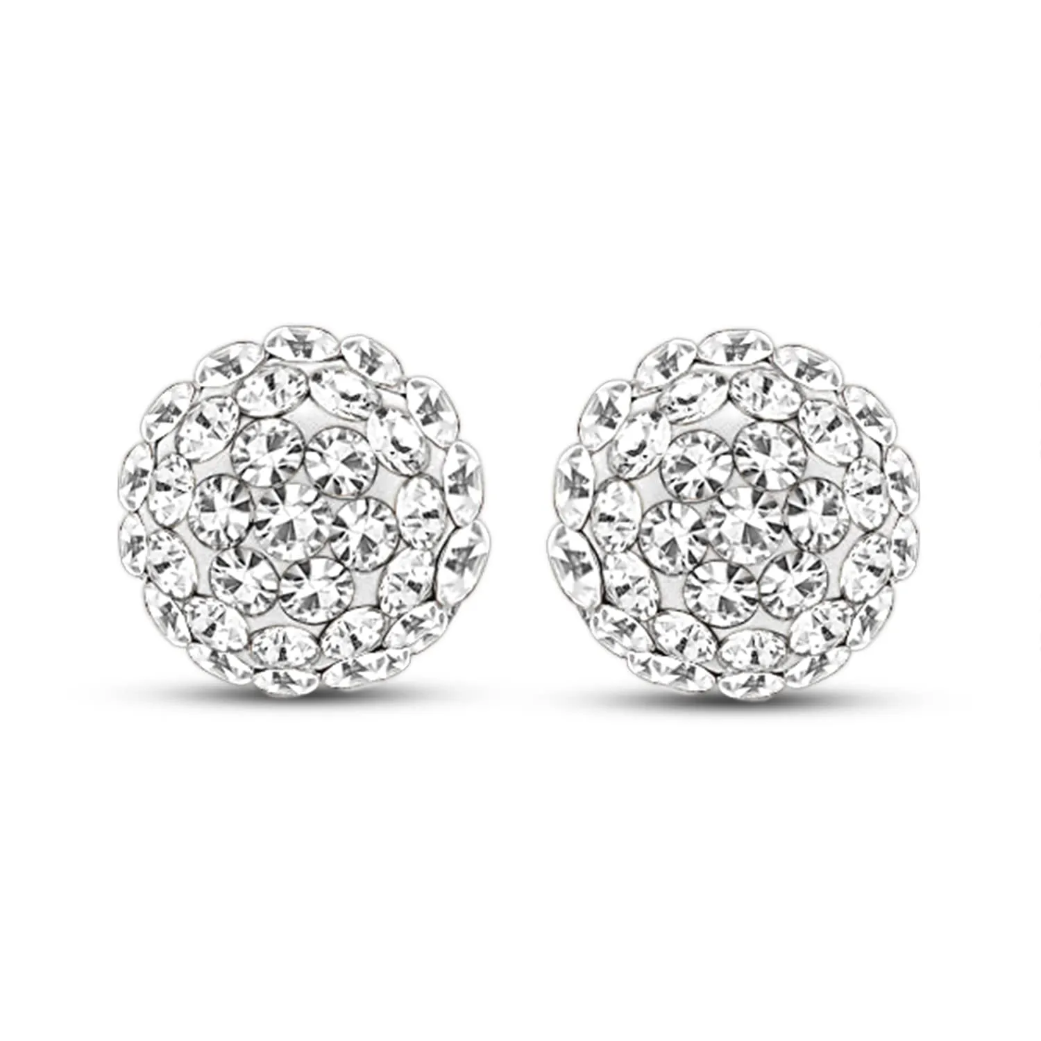 Jewelili 10K Yellow Gold Cubic Zirconia Stud Earrings