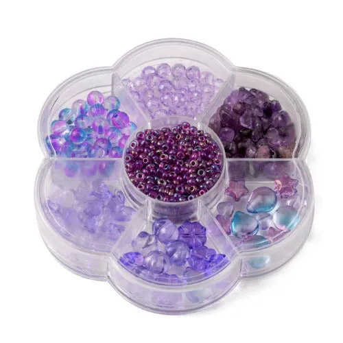 Jewelry Making Beads Kit, Transparent Glass Beads, Glass Seed Beads, Natural Amethyst Chip Beads, Plum