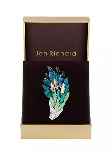 Jon Richard Rhodium Plated Multi Colour Bouquet Brooch - Gift Boxed | Kaleidoscope