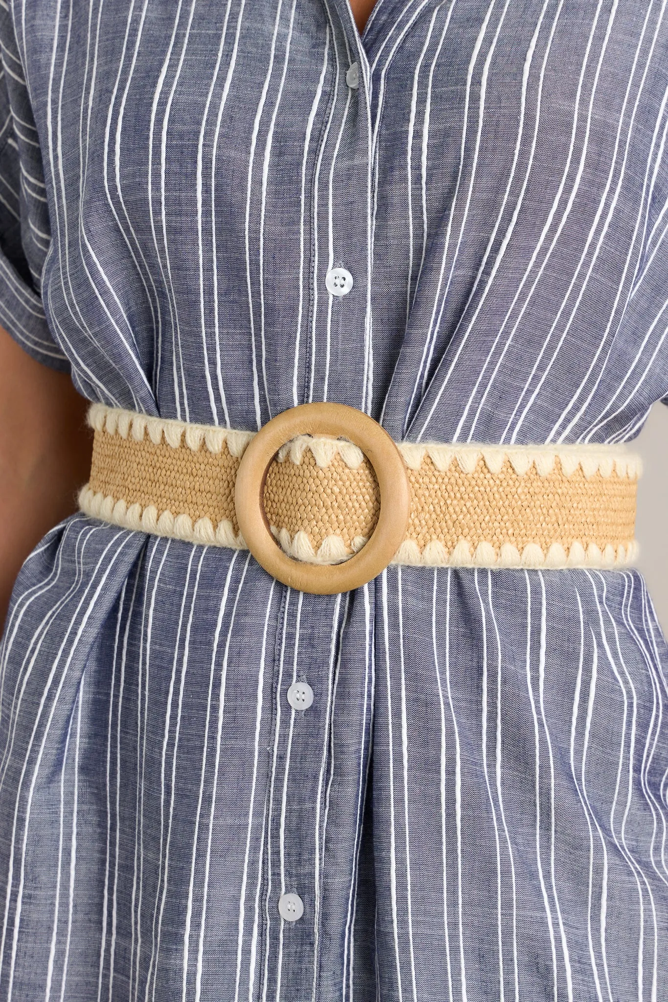 Just Face It Tan Woven Elastic Belt