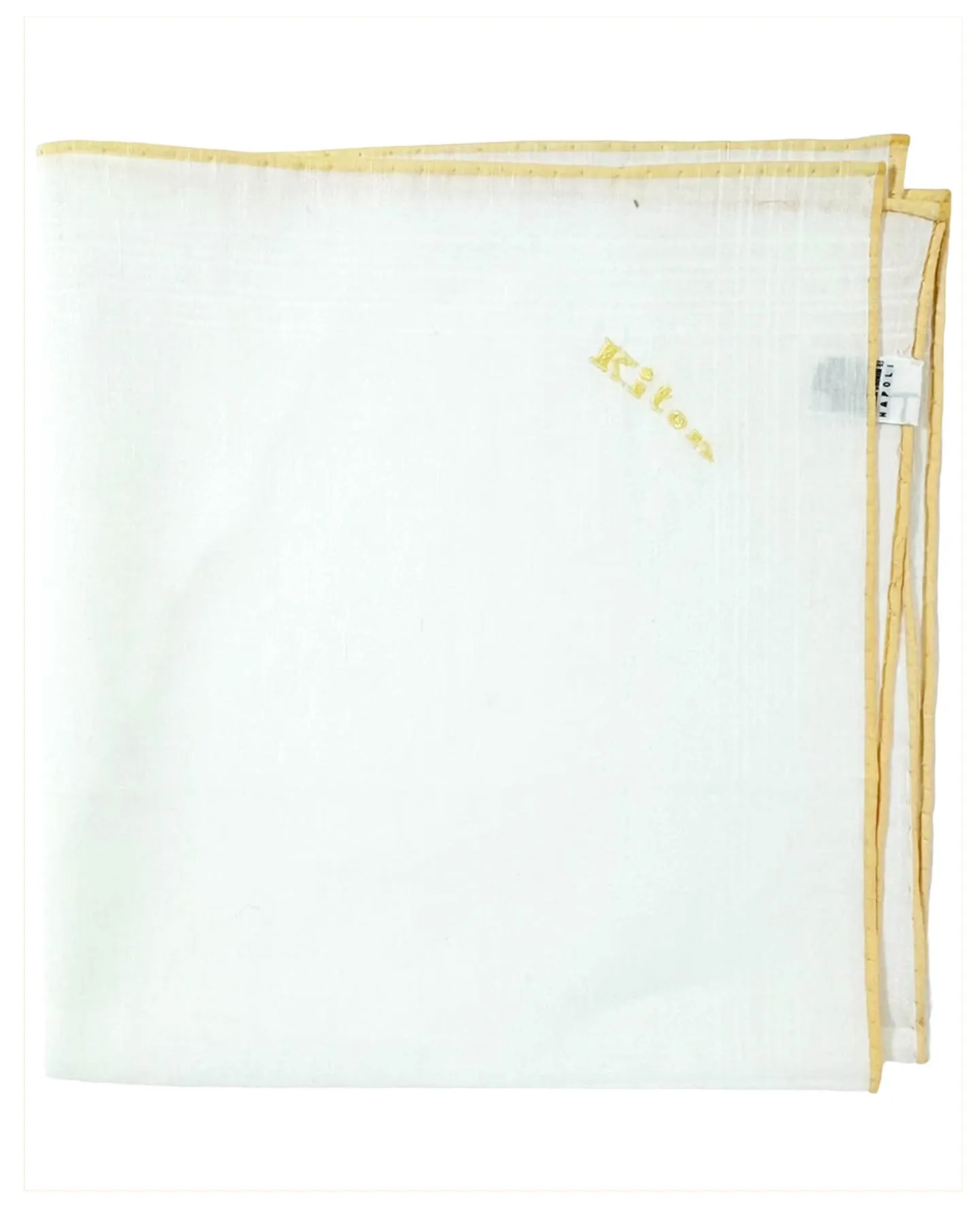 Kiton Cotton Pocket Square White Solid SALE