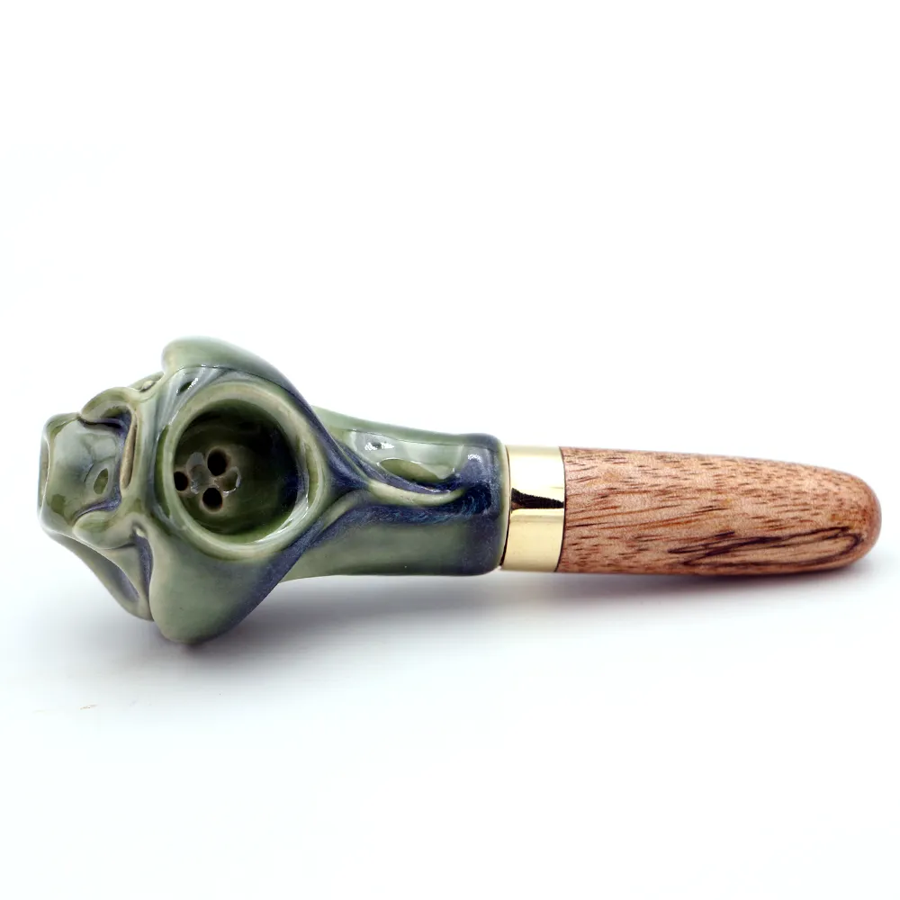 Koa Wood and Ceramic Manta Ray Pipe