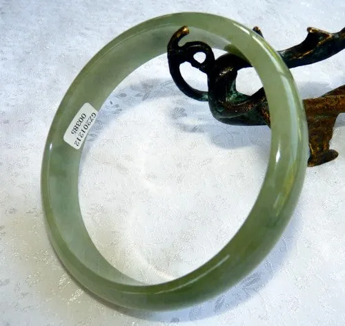 Large Green Burmese Jadeite Bangle Bracelet 78 mm + Certificate (GZ0385)