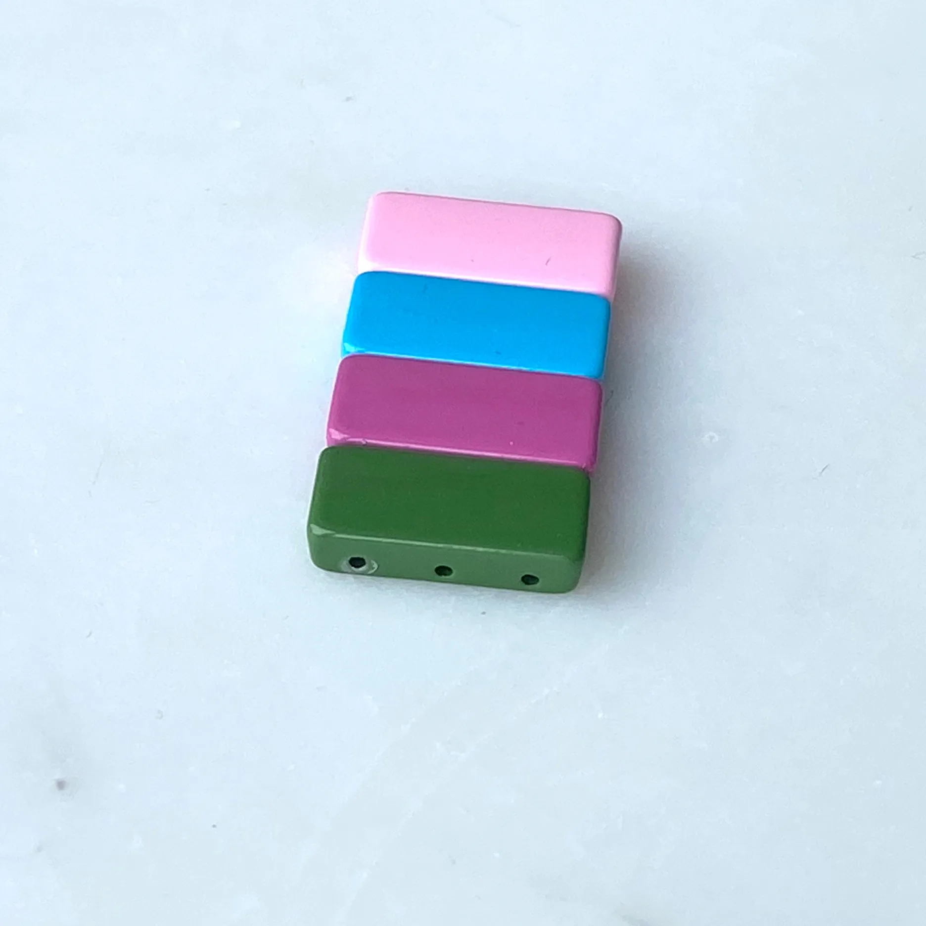 Large Rectangle Enamel Tile Beads