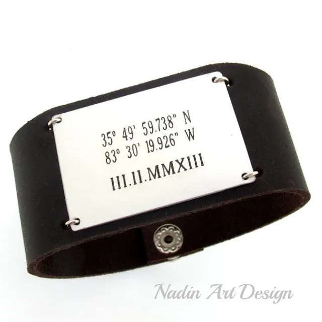 Leather Cuff - Wide Bracelet for Men