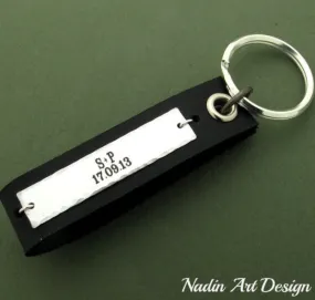 Leather Keychain for Men - Personalized Gift