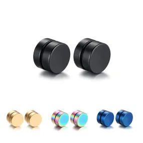 Magnetic Round Stud Earrings For Men