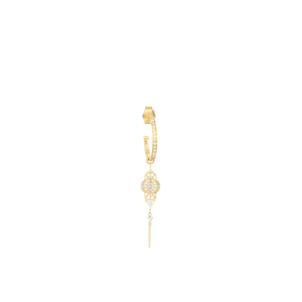 Marquise and Triangle Diamond Hoop Earring