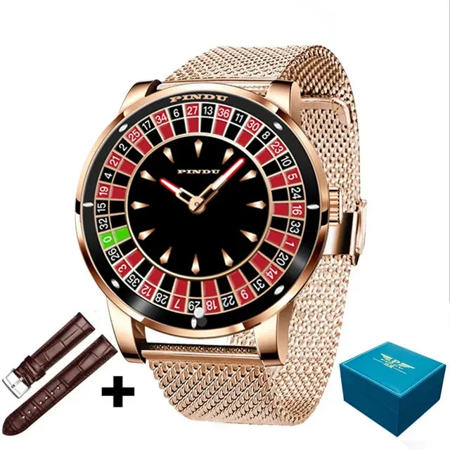 Men's Arabic Numerals Rotating Dial Automatic Mechanical Luminous Hand Watch