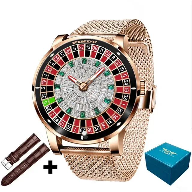 Men's Arabic Numerals Rotating Dial Automatic Mechanical Luminous Hand Watch