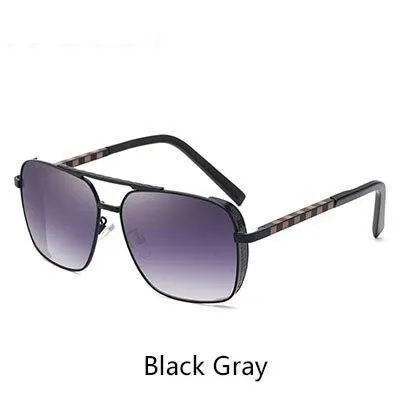 Men's Fashion Luxury Designer Vintage Square Sunglasses with Elastic Temples