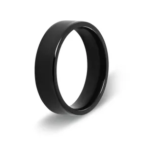 Men’s Pipe Cut Black Titanium Ring