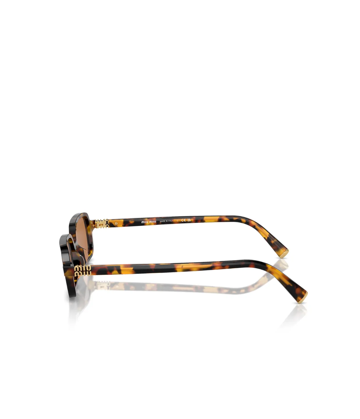 Miu Miu Rectangle Sunglasses in Honey Havana