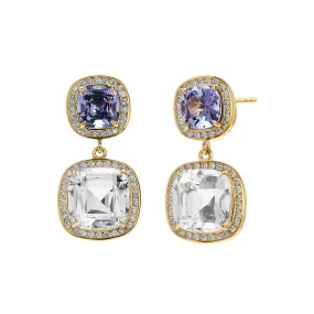 Mogul Tanzanite Rock Crystal Diamond Earrings