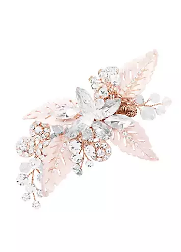 Molly Rose Gold Leaf & Navette Circle Hair Clip by Jon Richard | Look Again