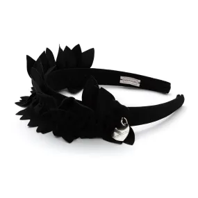 Monnalisa Black Frou Frou Headband For Girls