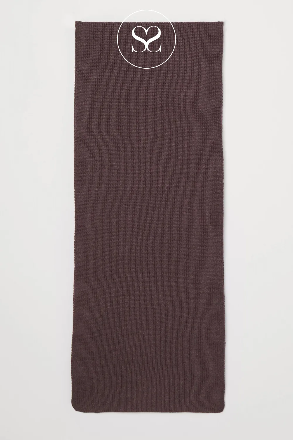 MOSS COPENHAGEN - GALINE RACHELLE  CHOCOLATE BROWN SCARF