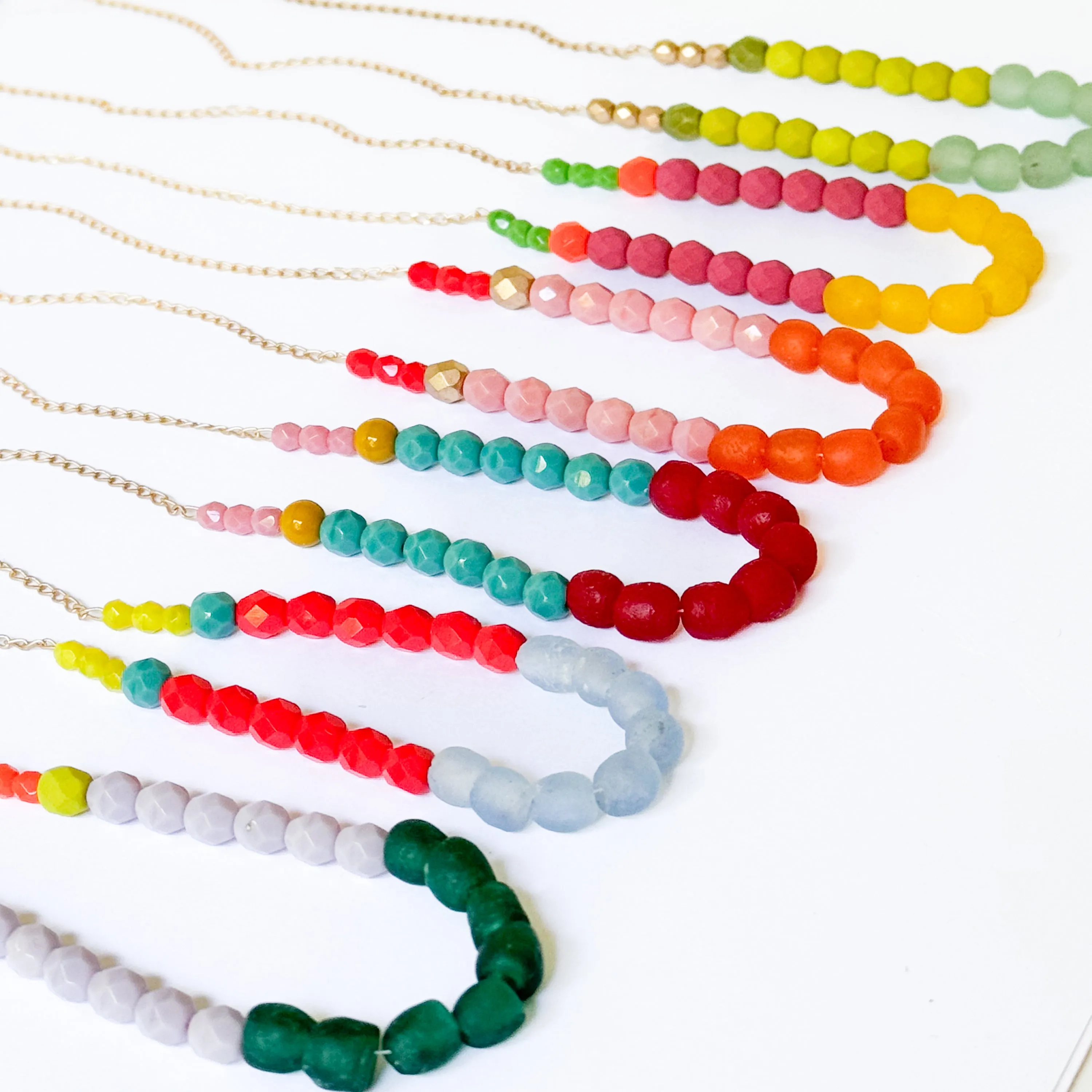 Multicolor Recycled African Glass And Mixed Bead Necklace - WS