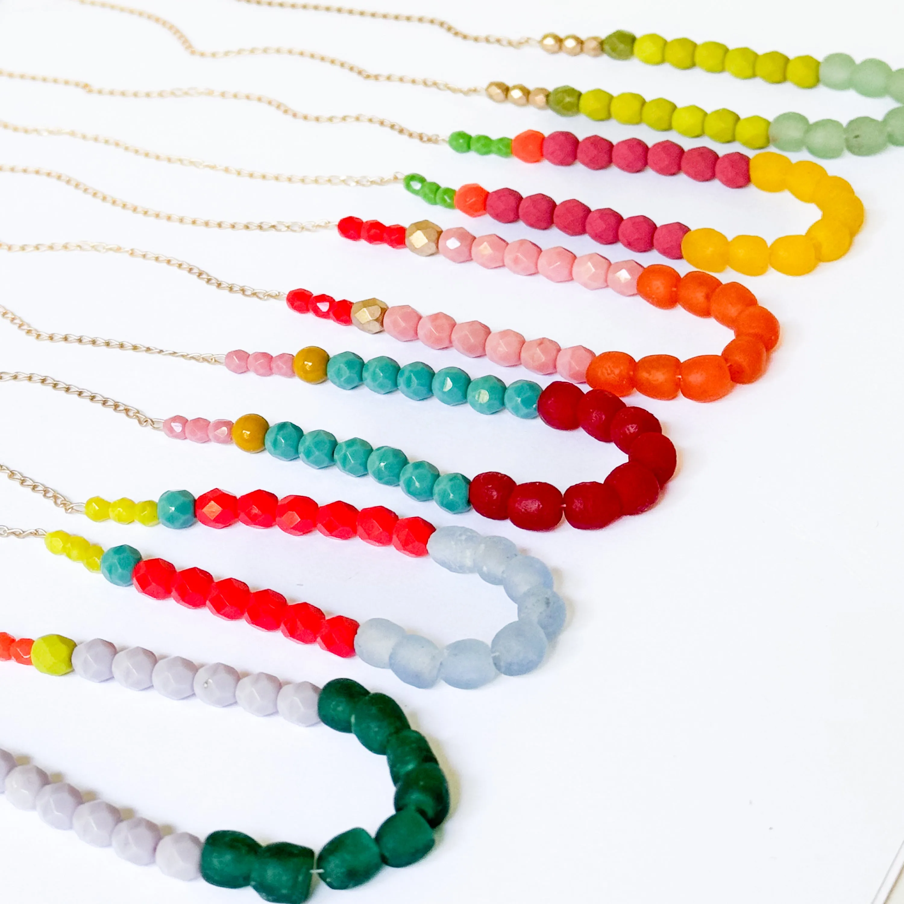 Multicolor Recycled African Glass And Mixed Bead Necklace