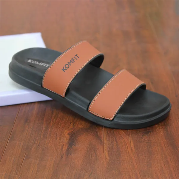 Mustered Double Strap Slippers for men