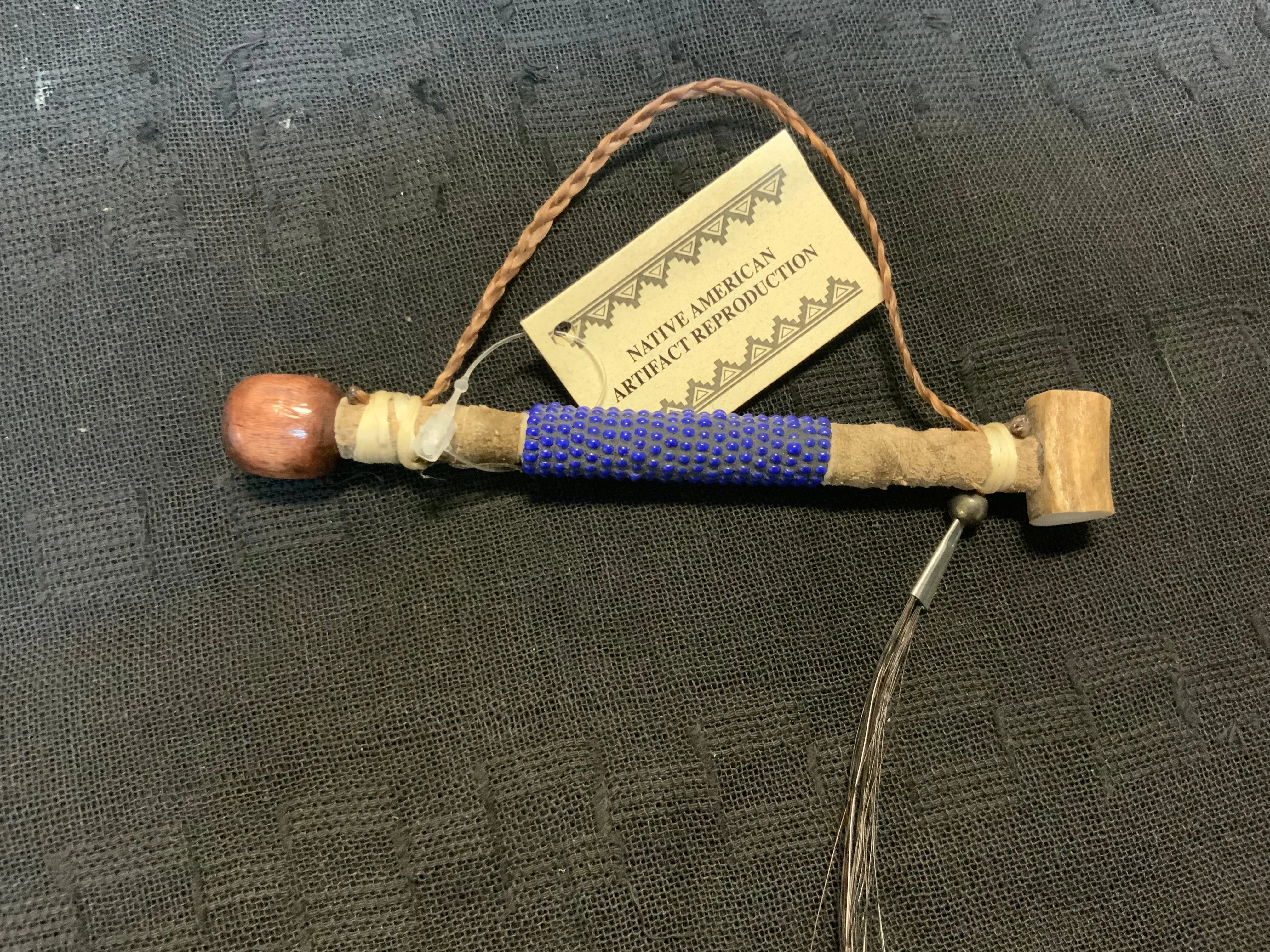 Navajo handcrafted mini Peace pipe. 5” long.  LZ137