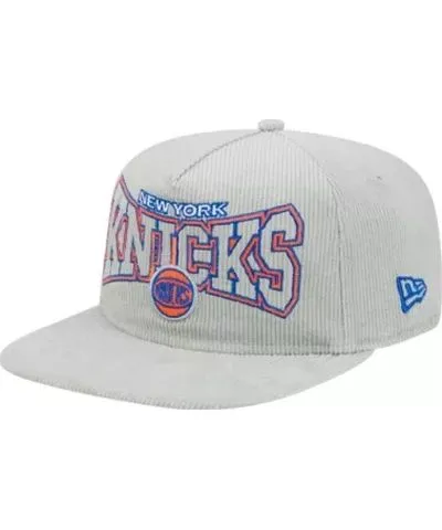 New Era Men's NBA New York Knicks Throwback Corduroy Golfer Snapback Hat