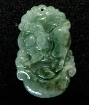 Nice Pig Brings Friendship Burmese Jadeite Well Carved Pendant (BJPZ-Pig)