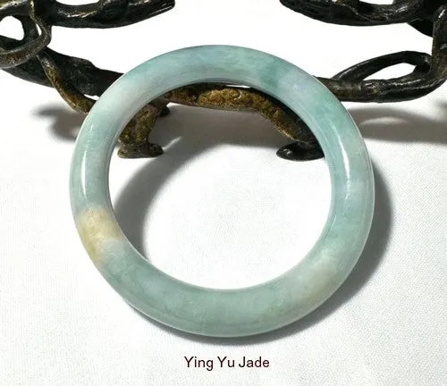 Old Mine Classic Round Burmese Jadeite Bangle Bracelet 57 mm (BB-3002)