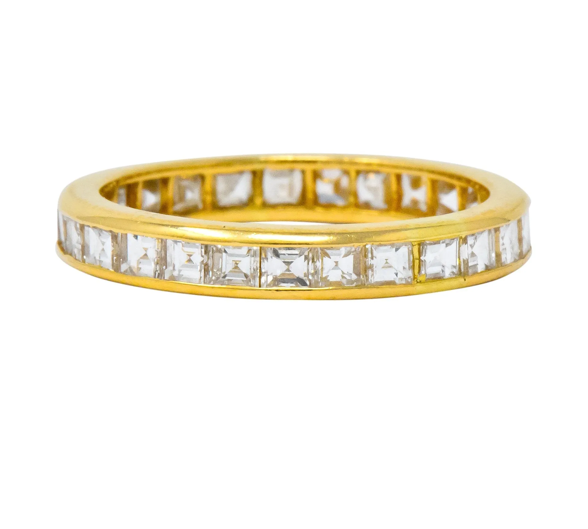 Oscar Heyman 1.35 CTW Square Step Diamond 18 Karat Gold Eternity Band Ring