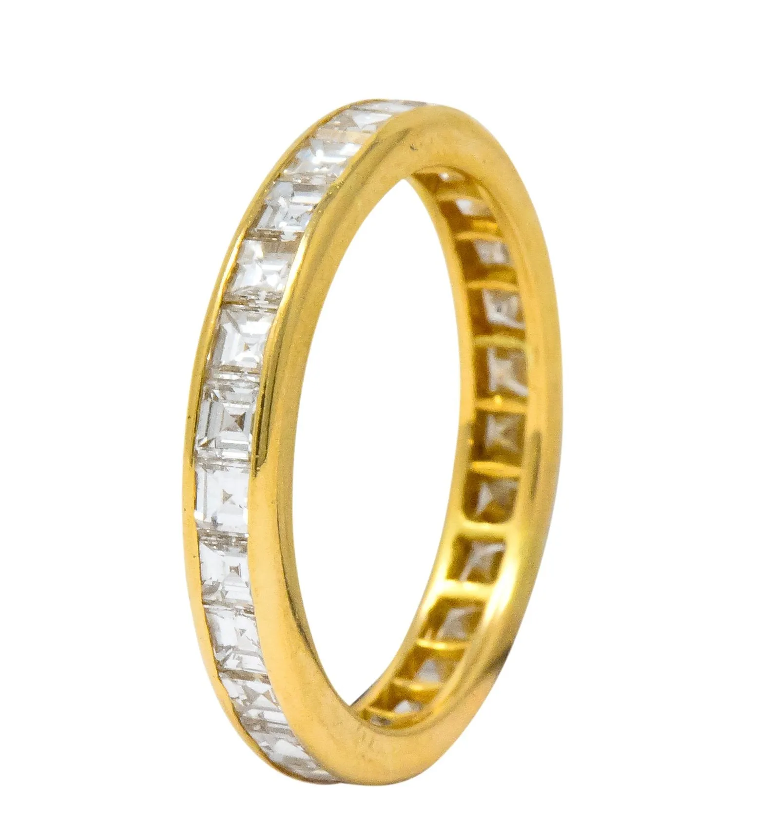 Oscar Heyman 1.35 CTW Square Step Diamond 18 Karat Gold Eternity Band Ring