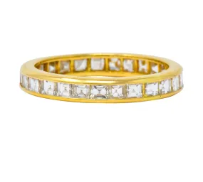 Oscar Heyman 1.35 CTW Square Step Diamond 18 Karat Gold Eternity Band Ring