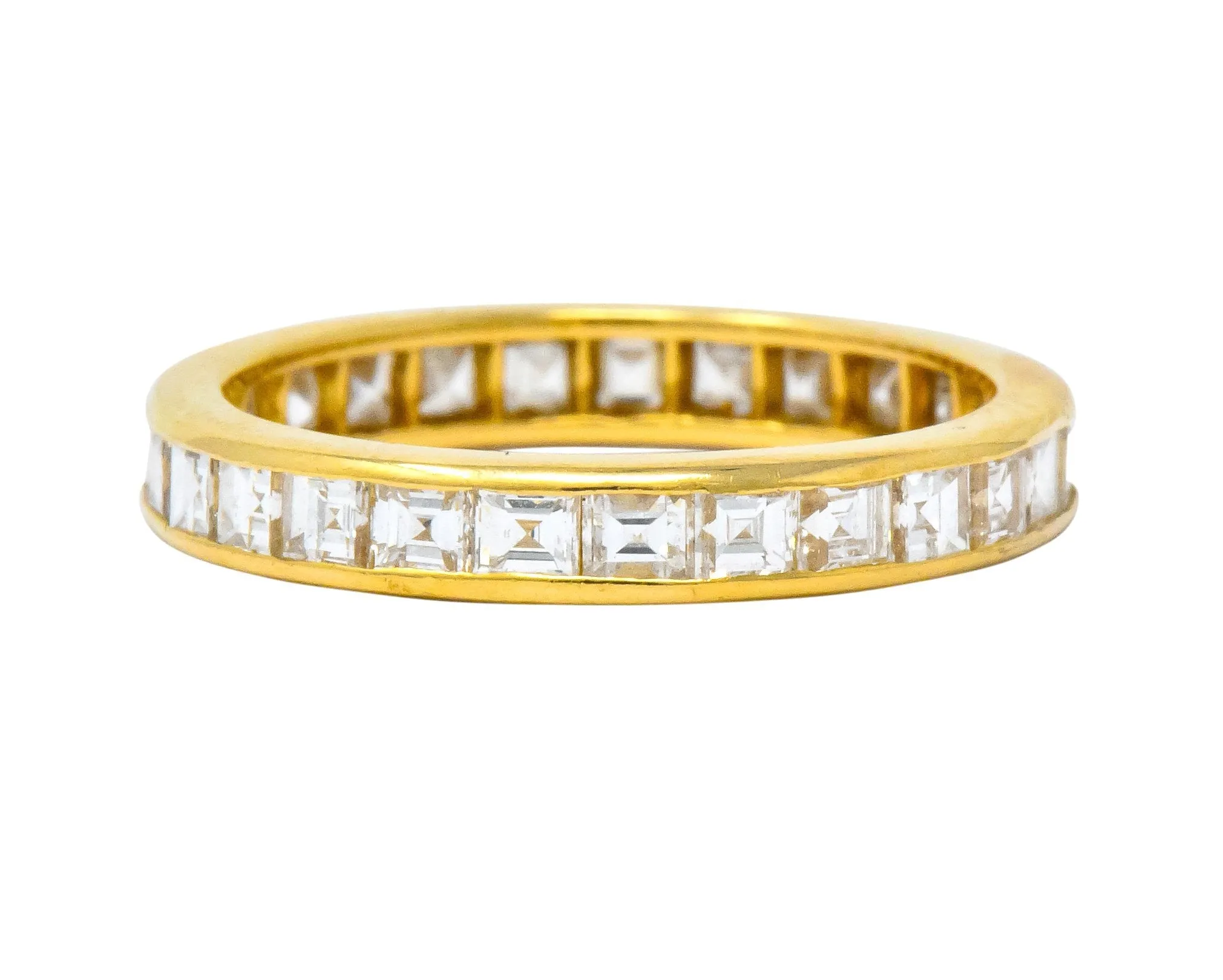 Oscar Heyman 1.35 CTW Square Step Diamond 18 Karat Gold Eternity Band Ring