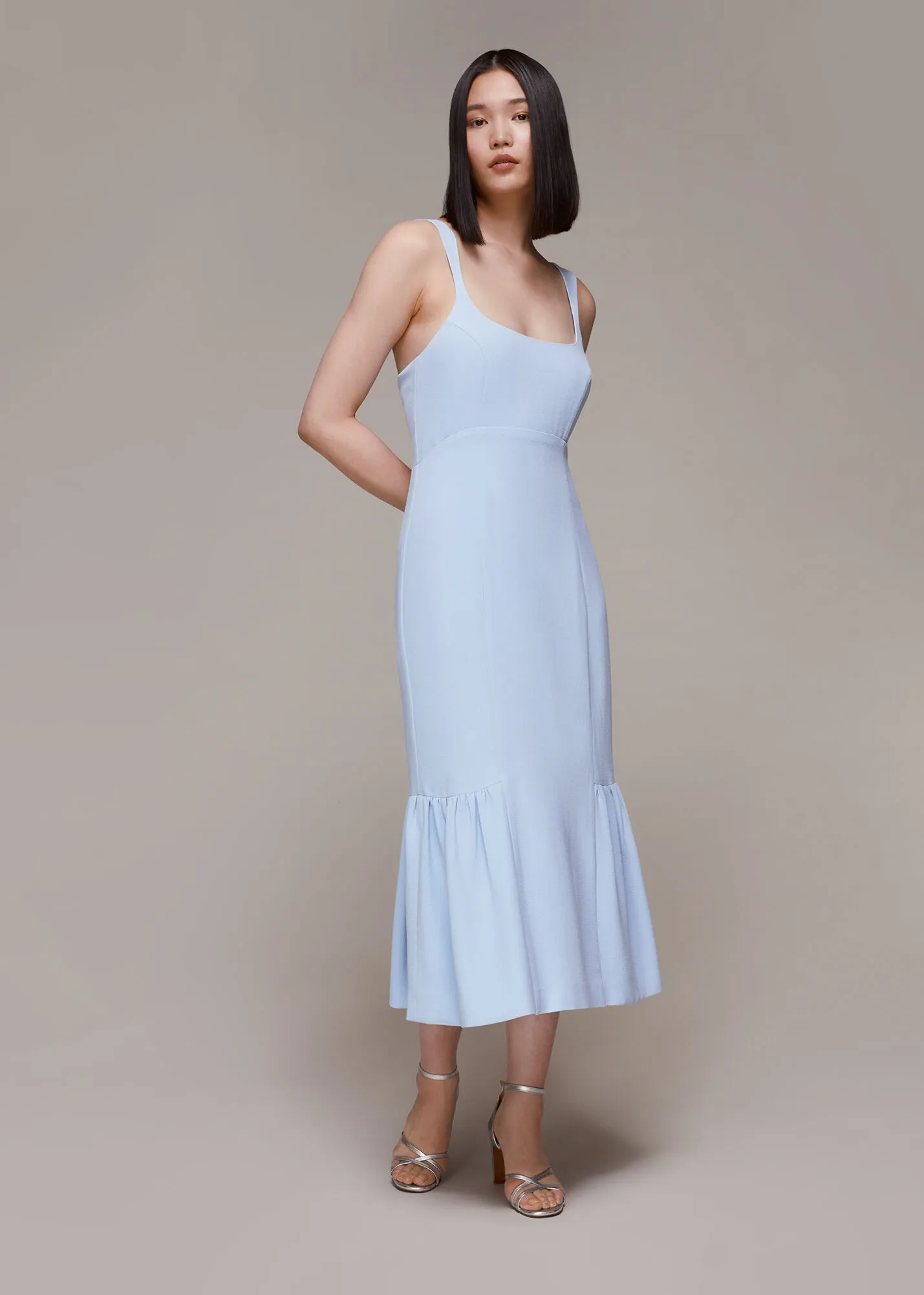 Pale Blue Sarah Tie Detail Dress