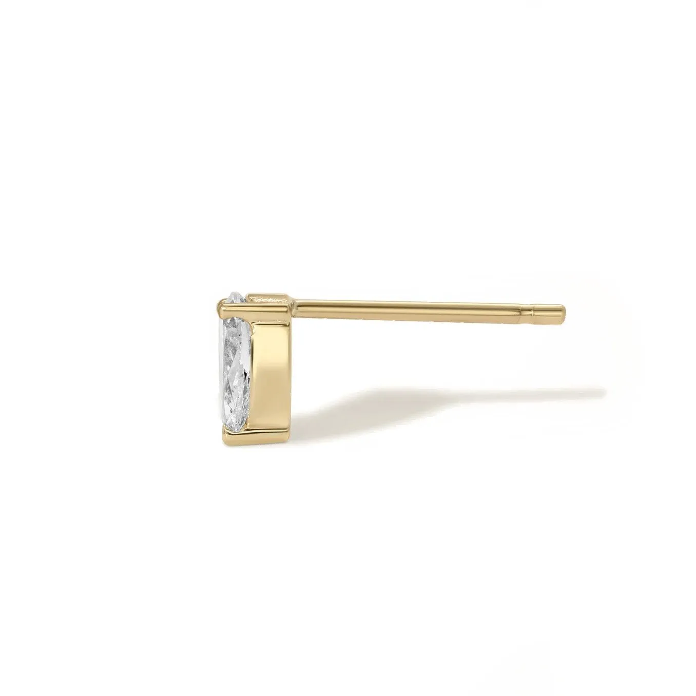 Pear-Shaped Diamond Stud Earring