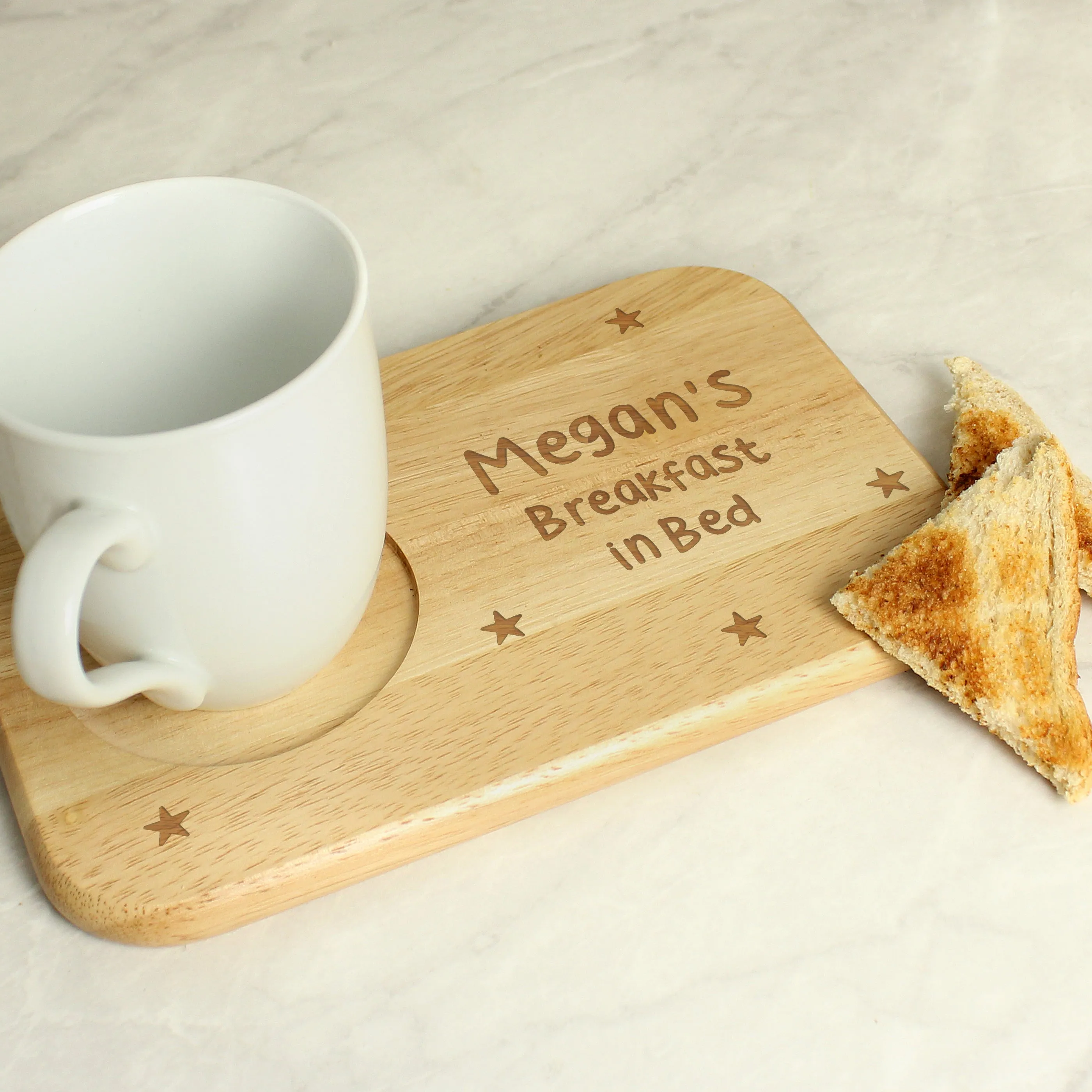 Personalised Stars Wooden Coaster Tray