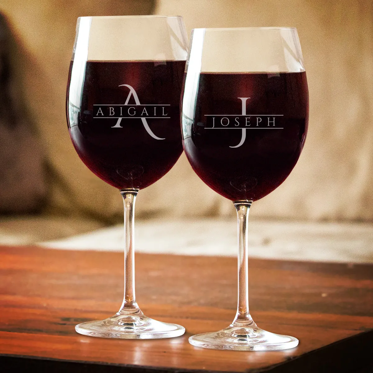 Personalized Monogram Wine Glass