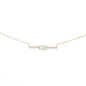 Petite Baguette Diamond Bar Necklace