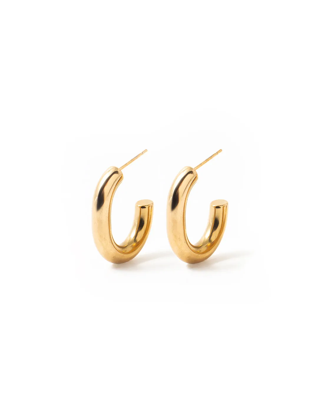 Pipe Gold Earrings