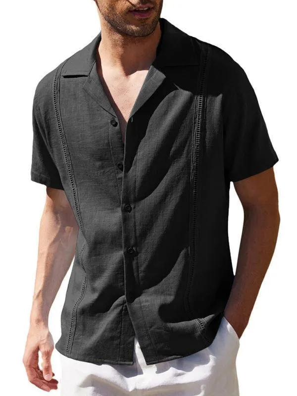 Plain Stitched Linen Shirt for Men