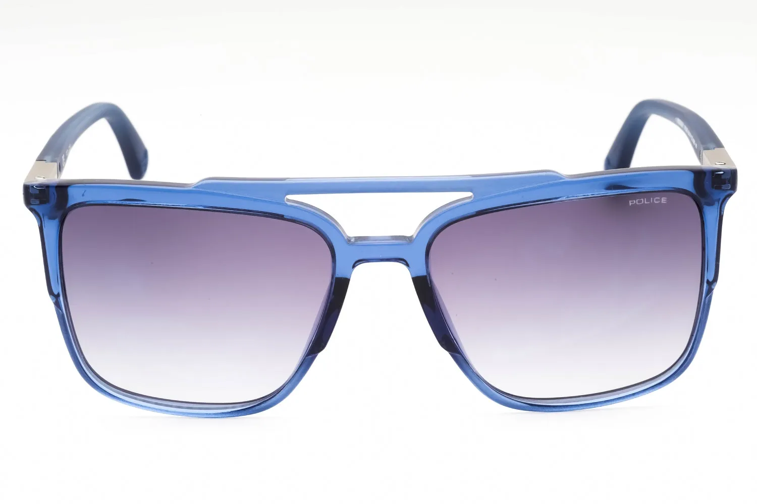 Police SPL363 Sunglasses Shiny Transparent Blue