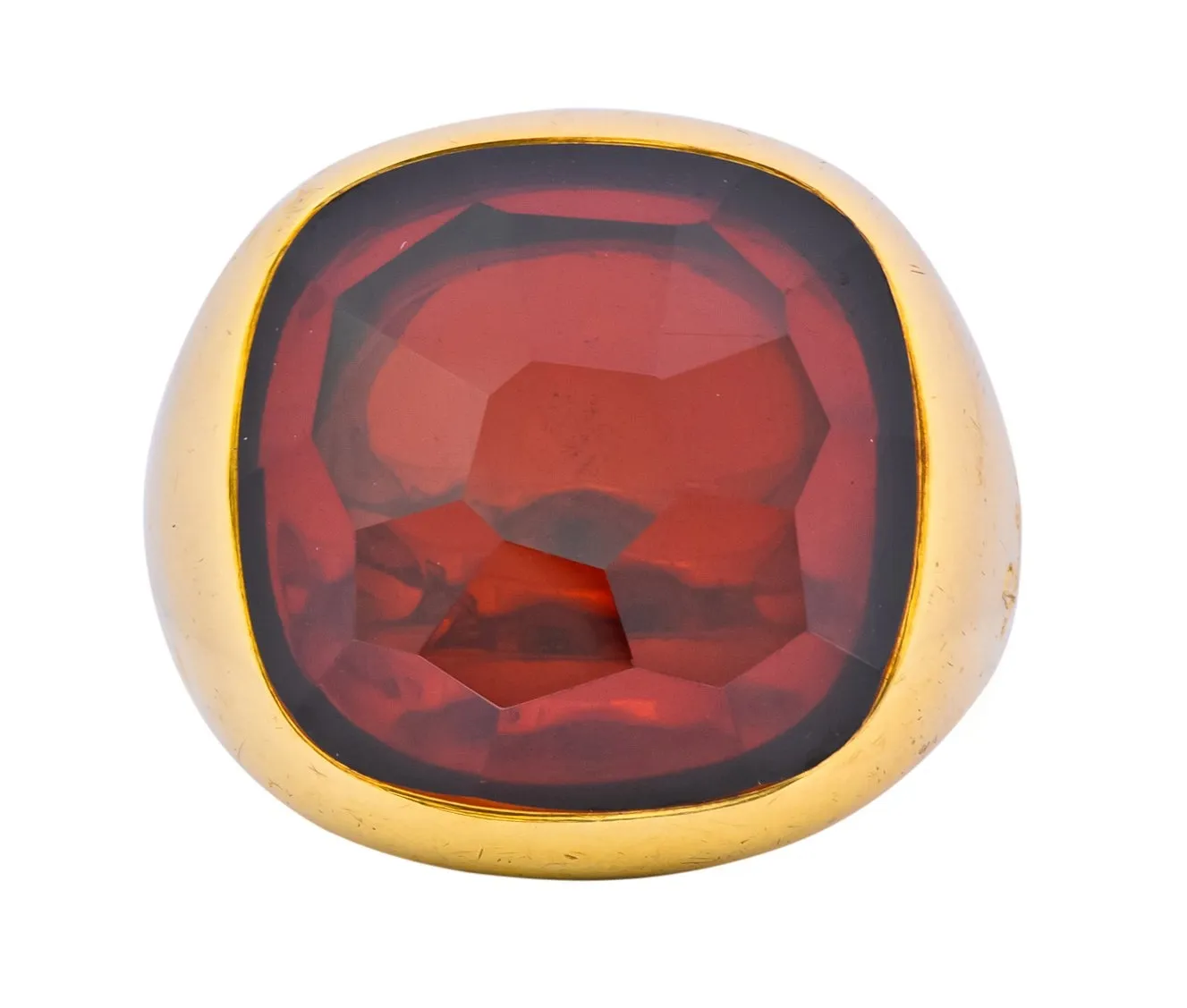 Pomellato Garnet 18 Karat Gold Bold Statement Ring