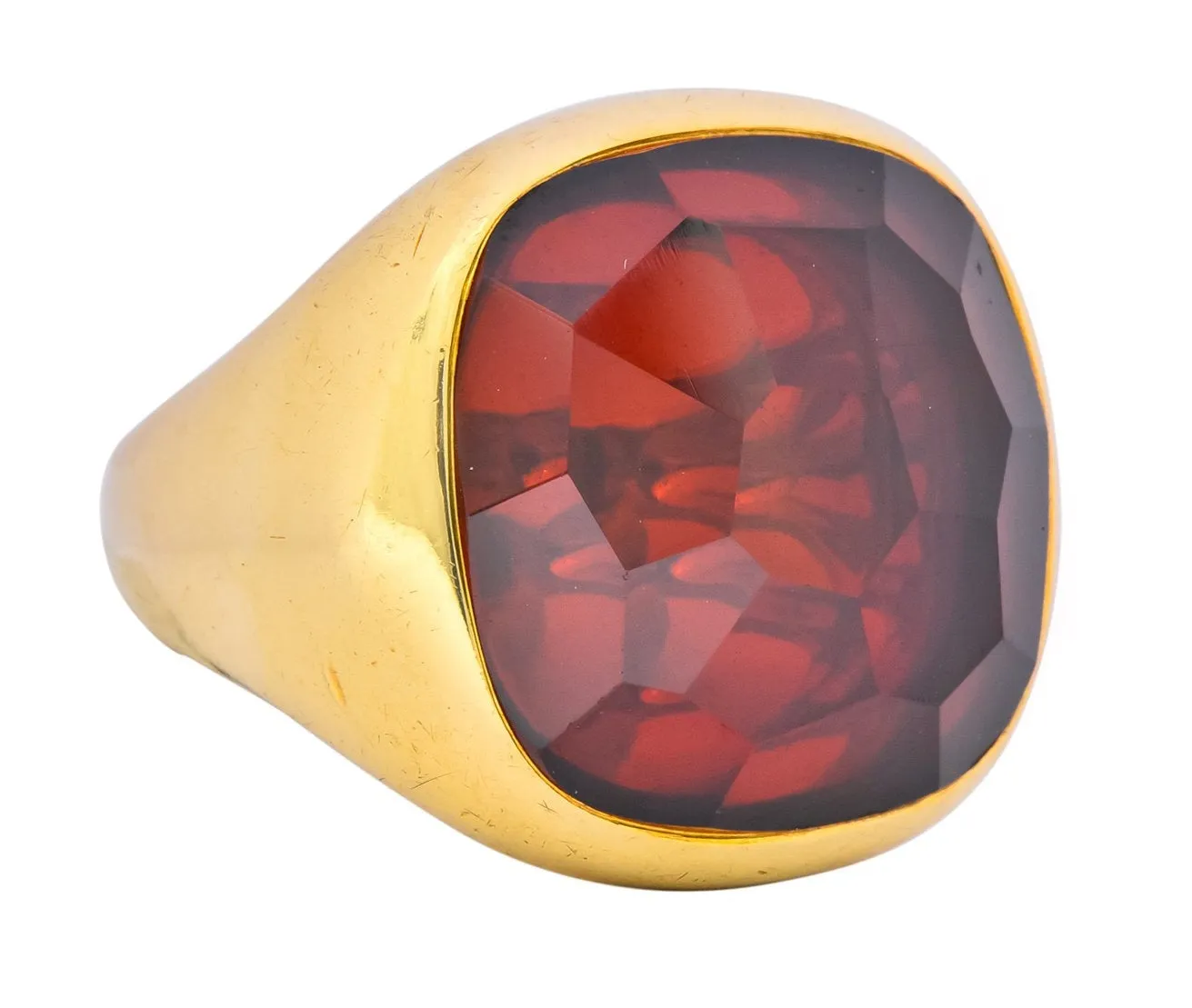 Pomellato Garnet 18 Karat Gold Bold Statement Ring