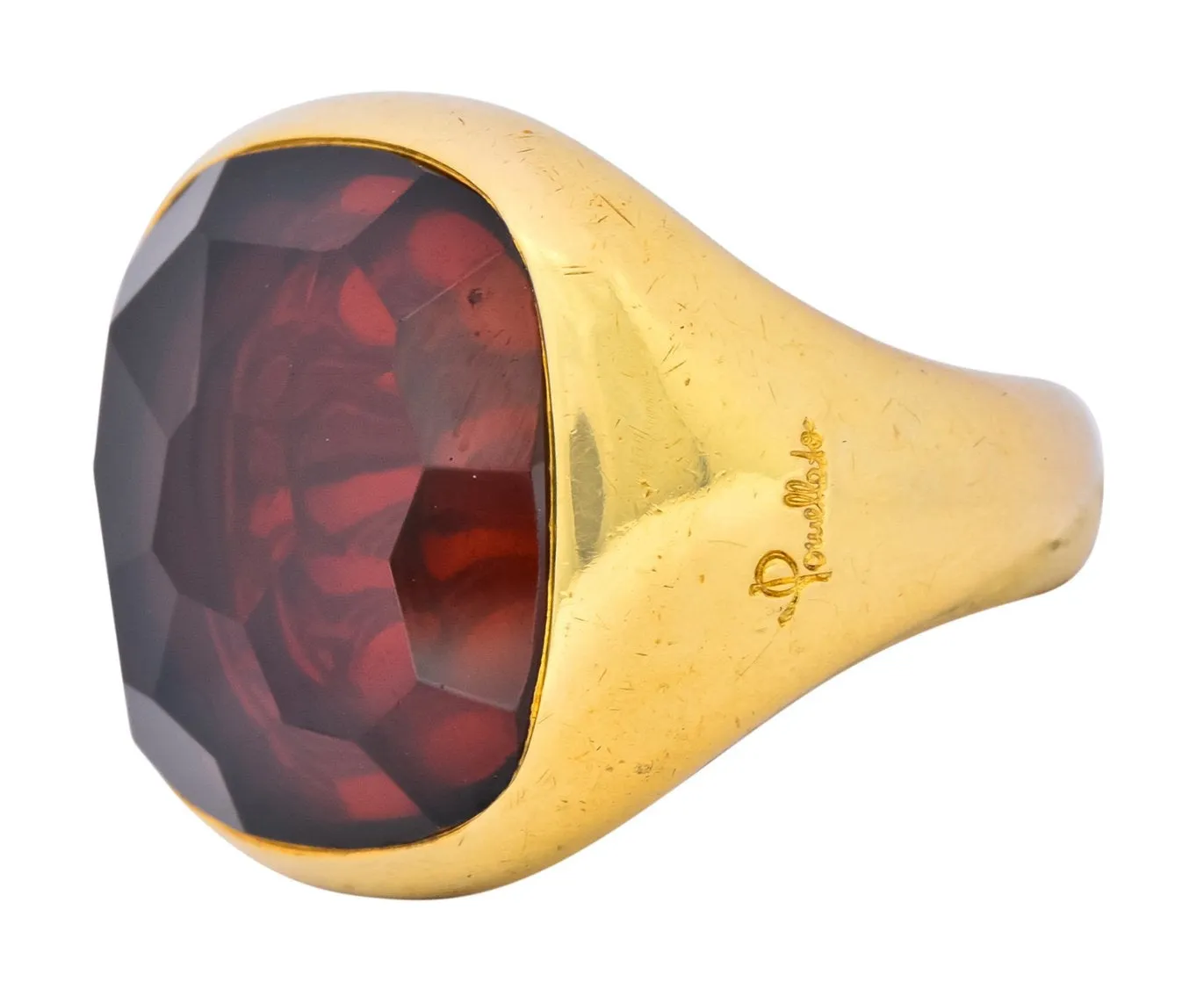 Pomellato Garnet 18 Karat Gold Bold Statement Ring