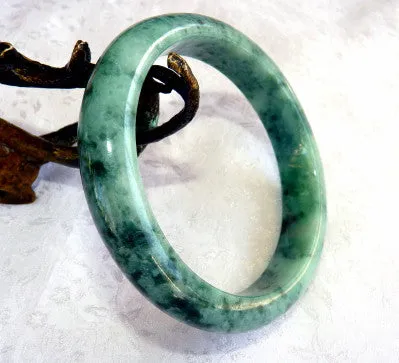 Powerful Woman Grade A Burmese Jadeite Bangle Bracelet 62 mm + Certificate (4980)