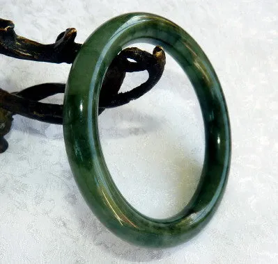 Powerful Woman Old Mine Vintage Burmese Jadeite Bangle Bracelet 56 mm (BB2973-1)