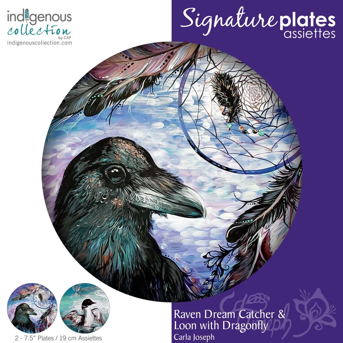 Raven / Dream Catcher Decorative Plates