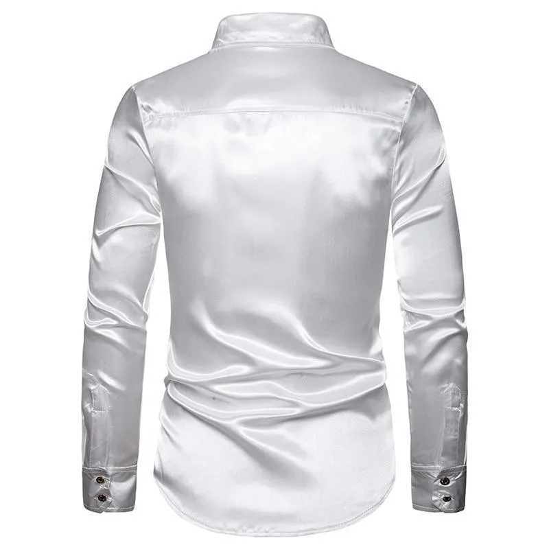 Reznor Sequins Silk Shirts For Men