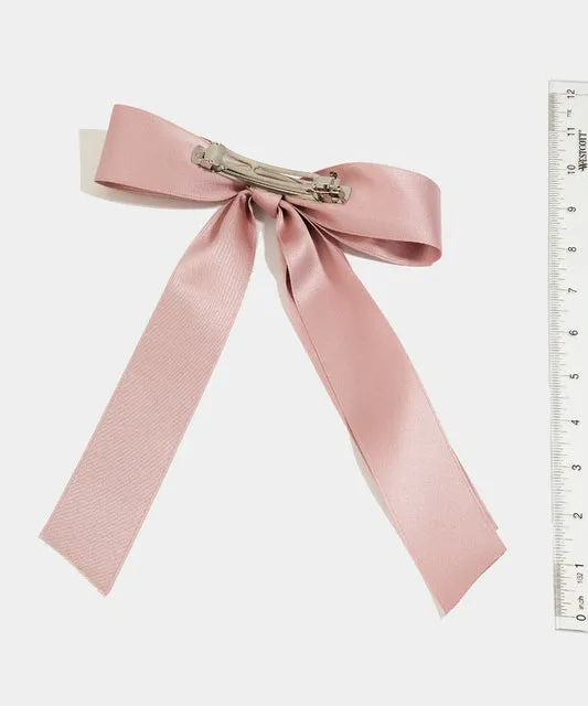 Ribbon Bow Hair Clip - Pink